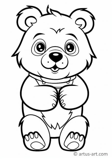 Cute Bear Coloring Page